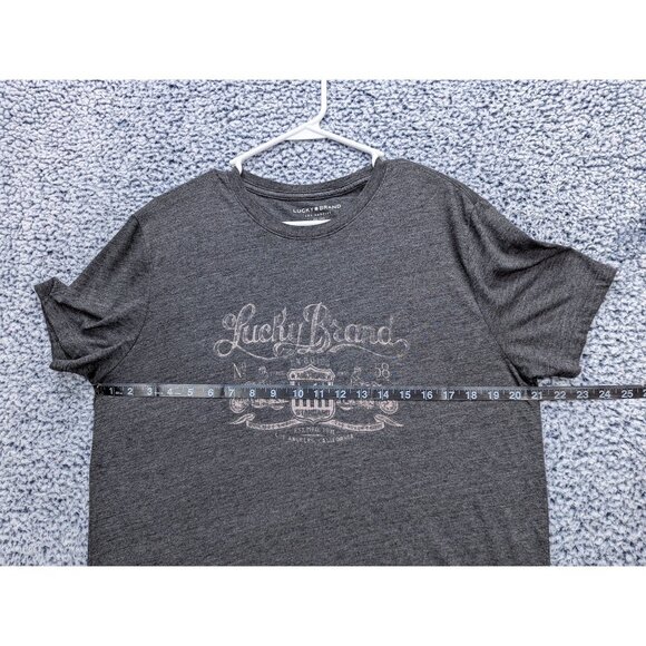 Lucky Brand Shirt Mens Medium Casual Lightweight Preppy City College Grunge Gray - Picture 8 of 11